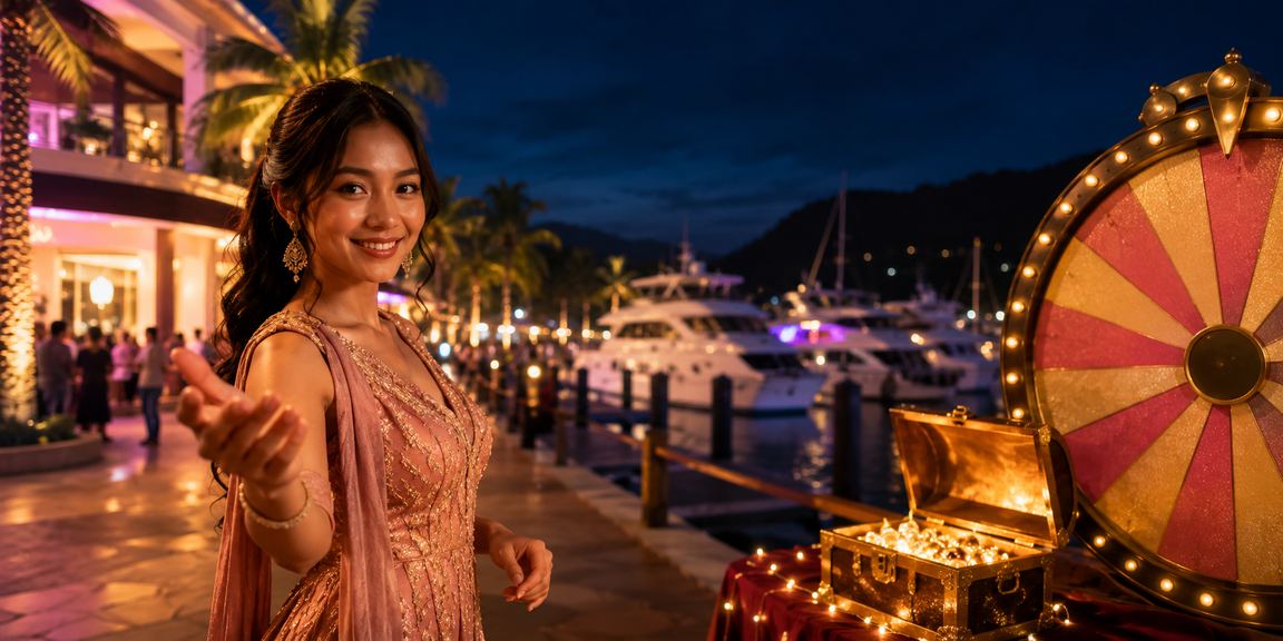 Meja roulette dengan pelanggan menikmati permainan di Langkawi